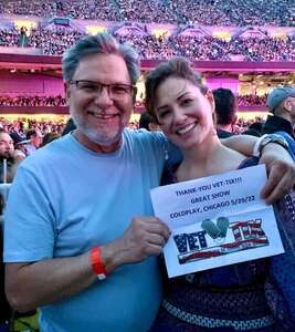 David attended Coldplay - Music of the Spheres World Tour on May 29th 2022 via VetTix 