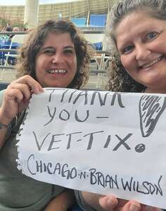 Michelle attended Chicago and Brian Wilson With Al Jardine and Blondie Chaplin on Jun 28th 2022 via VetTix 
