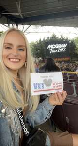 Lyndsey Hill attended Wmzq Fest Starring Tim McGraw McGraw Tour 2022 on May 28th 2022 via VetTix 