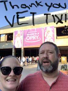 John attended Grand Ole Opry Show on Jun 21st 2022 via VetTix 