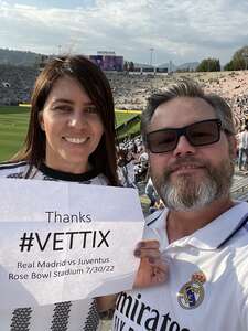 Rob attended Real Madrid vs. Juventus on Jul 30th 2022 via VetTix 