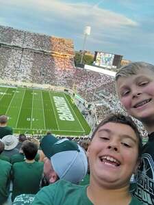 Emily attended Michigan State Spartans - NCAA Football vs Western Michigan University on Sep 2nd 2022 via VetTix 