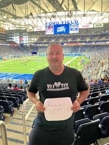 William attended Detroit Lions - NFL vs Atlanta Falcons on Aug 12th 2022 via VetTix 