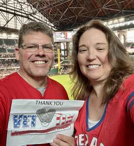 Pamela attended Texas Rangers - MLB vs Houston Astros on Aug 31st 2022 via VetTix 