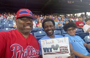 Troy attended Philadelphia Phillies - MLB vs Cincinnati Reds on Aug 23rd 2022 via VetTix 