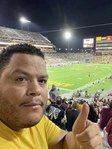 Miguel attended Arizona State Sun Devils - NCAA Football vs Eastern Michigan University on Sep 17th 2022 via VetTix 