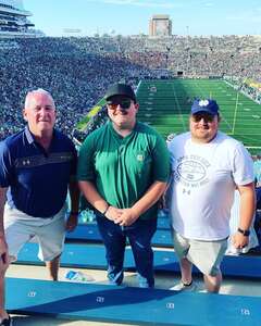 Tyler attended Notre Dame Fighting Irish - NCAA Football vs Marshall University on Sep 10th 2022 via VetTix 