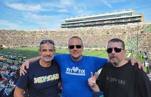 David attended Notre Dame Fighting Irish - NCAA Football vs Marshall University on Sep 10th 2022 via VetTix 