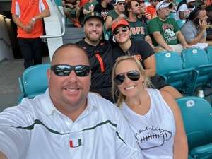 Kyle attended Miami Hurricanes - NCAA Football vs The University of Southern Mississippi on Sep 10th 2022 via VetTix 