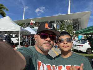 Mario attended Miami Hurricanes - NCAA Football vs The University of Southern Mississippi on Sep 10th 2022 via VetTix 