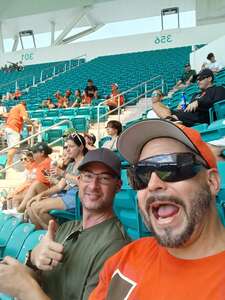 Mario attended Miami Hurricanes - NCAA Football vs The University of Southern Mississippi on Sep 10th 2022 via VetTix 