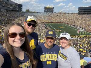 Catherine attended Michigan Wolverines - NCAA Football vs University of Connecticut on Sep 17th 2022 via VetTix 