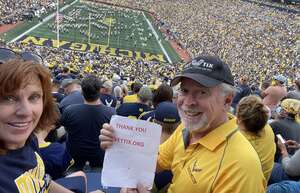 Gregory attended Michigan Wolverines - NCAA Football vs University of Connecticut on Sep 17th 2022 via VetTix 