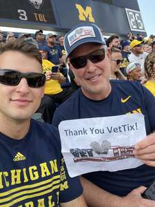 U of M with my son! attended Michigan Wolverines - NCAA Football vs University of Connecticut on Sep 17th 2022 via VetTix 
