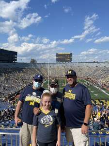 Lance attended Michigan Wolverines - NCAA Football vs University of Connecticut on Sep 17th 2022 via VetTix 