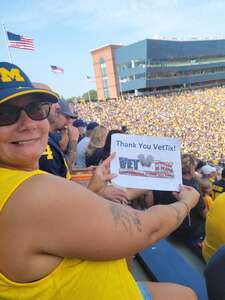 April attended Michigan Wolverines - NCAA Football vs University of Connecticut on Sep 17th 2022 via VetTix 