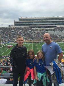 Corey attended Notre Dame Fighting Irish vs. University of Miami - NCAA Football on Oct 29th 2016 via VetTix 