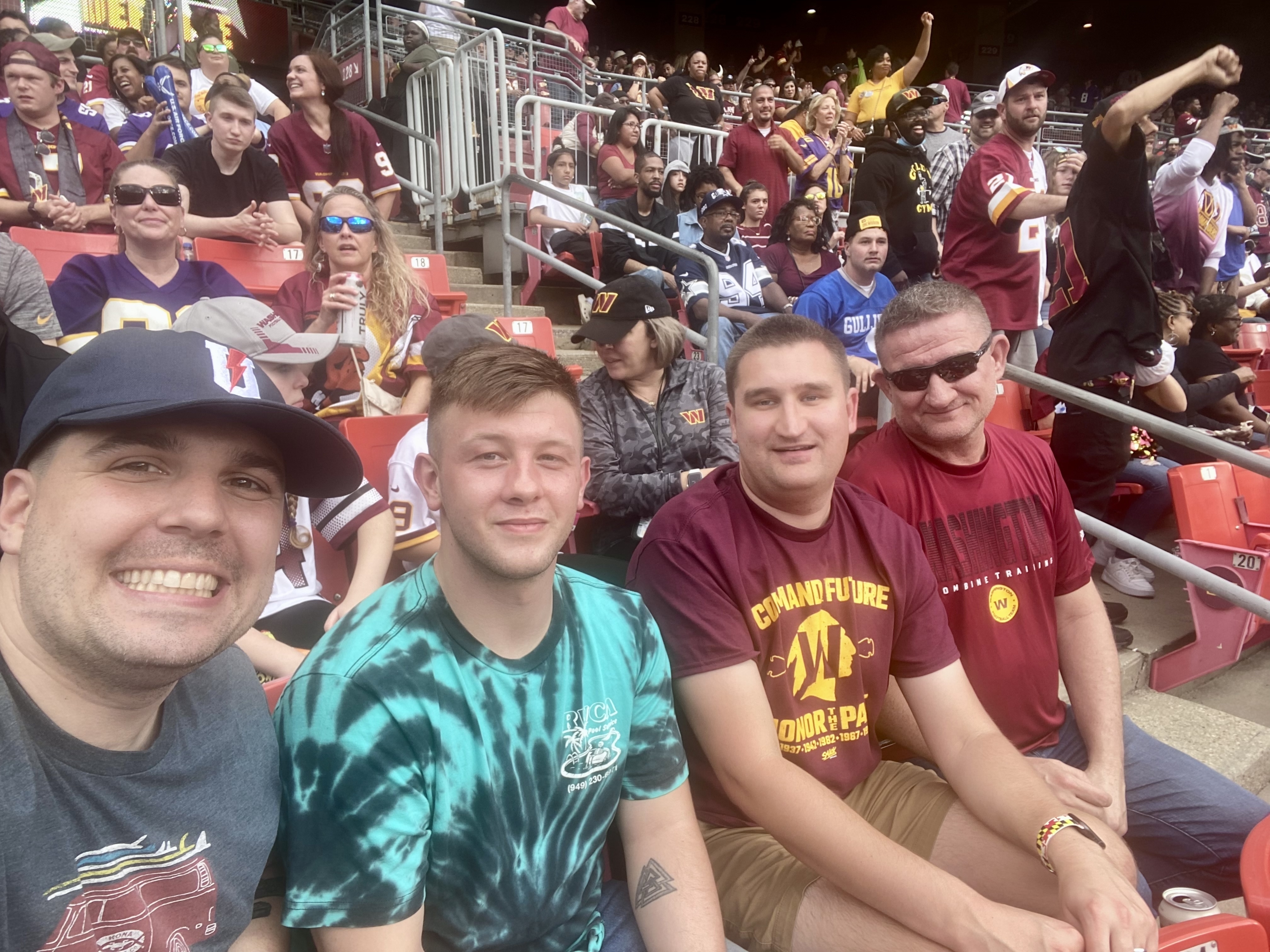 D.C.-area service members participate in the Washington Redskins Salute to  Service match-up against the Minnesota Vikings at FedEx Field on Nov. 12.  The event required 107 service members alone to unveil a