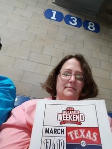 Belynda attended HEB Big League Weekend - American League West Division Champion Texas Rangers vs. American League Central Division Champion Cleveland Indians - MLB on Mar 18th 2017 via VetTix 