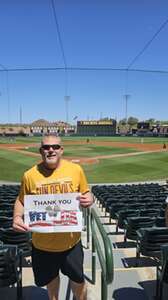 Brian attended Arizona State Sun Devils - NCAA Men's Baseball vs Utah Utes on Apr 14th 2024 via VetTix 
