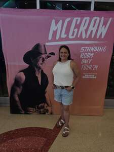 Melanie attended Tim McGraw: Standing Room Only Tour 2024 on May 17th 2024 via VetTix 