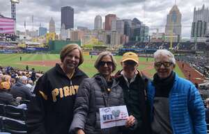Alma attended Pittsburgh Pirates - MLB vs Milwaukee Brewers on Apr 25th 2024 via VetTix 