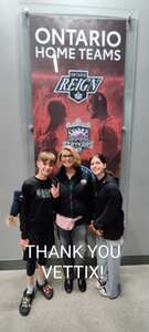 Heather attended Ontario Reign vs.TBD (Round 1- Game A) on Apr 24th 2024 via VetTix 