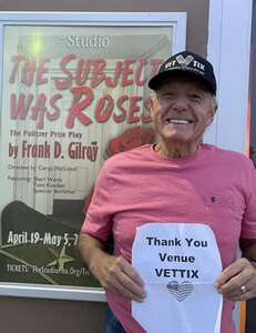 Russell attended The Subject Was Roses on Apr 25th 2024 via VetTix 