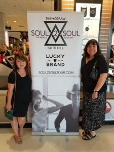 Hill attended Soul2Soul Tour With Tim McGraw and Faith Hill on Jul 14th 2017 via VetTix 