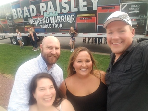 Andrew attended Brad Paisley With Special Guest Dustin Lynch, Chase Bryant, and Lindsay Ell on Jul 15th 2017 via VetTix 