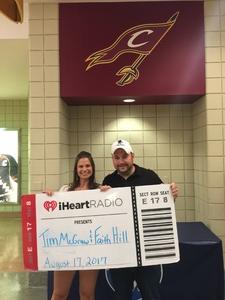 James attended Soul2Soul Tour With Tim McGraw and Faith Hill on Aug 17th 2017 via VetTix 