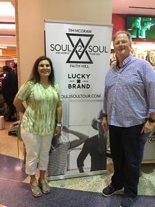 Frances attended Soul2Soul Tour With Tim McGraw and Faith Hill on Aug 17th 2017 via VetTix 