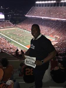 Keith attended Texas Longhorns vs. Kansas State - NCAA Football on Oct 7th 2017 via VetTix 