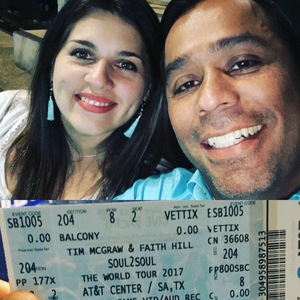 Marcos attended Soul2Soul Tour With Tim McGraw and Faith Hill on Oct 5th 2017 via VetTix 