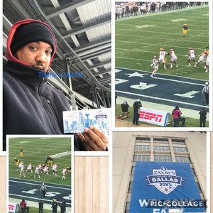 Damani attended 2017 Zaxby's Heart of Dallas Bowl - West Virginia Mountaineers vs. Utah Utes - NCAA Football on Dec 26th 2017 via VetTix 