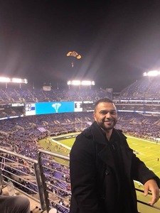 Elijah attended Baltimore Ravens vs. Houston Texans - NFL - Monday Night Football on Nov 27th 2017 via VetTix 