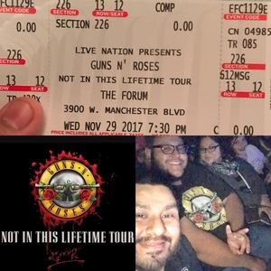 David attended Guns N' Roses: Not in This Lifetime Tour on Nov 29th 2017 via VetTix 