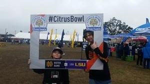 mike attended Citrus Bowl Presented by Overton's - Notre Dame Fighting Irish vs. LSU Tigers - NCAA Football on Jan 1st 2018 via VetTix 